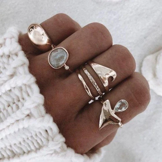 Pachet de inele Vintage Ocean Rings